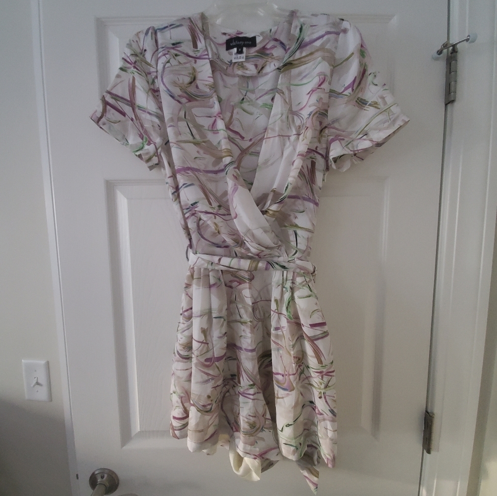 Whitney Eve Abstract Watercolor Romper, size 10